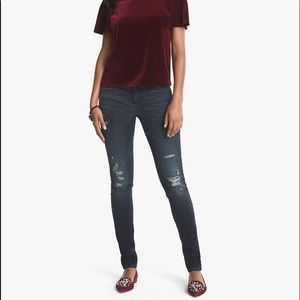 NEW WHBM Destructed Sequin Skinny Jeans